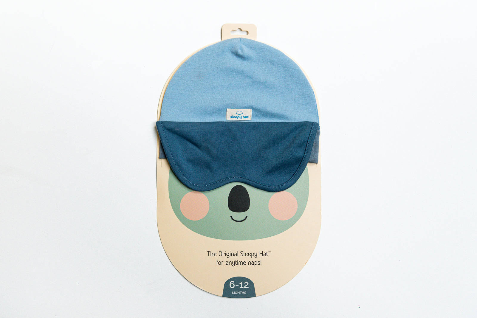 Blue Sleepy Hat: the safe baby eye mask!